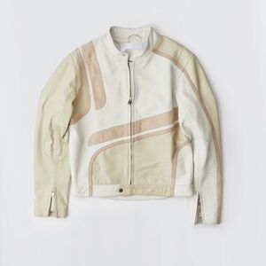 Deadwood Hiro White Leather Moto Jacket